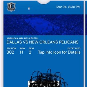 Mavs Vs Pelican tickets 3/4